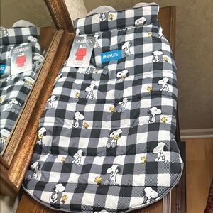 Peanuts Snoopy and Woodstock Checkered Dog Jacket. Size XL. By Berkshire Blanket